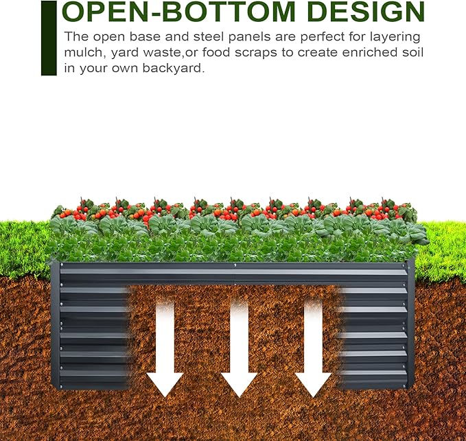 EDOSTORY Metal Raised Bed Garden Bed Kit, Large Metal Raised Garden Beds - Image 6
