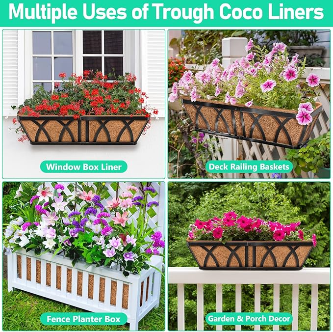 Riare 4 Pack 36 Inch Rectangle Coconut Liners - Image 7