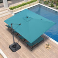 PURPLE LEAF 9' X 11.5' Patio Umbrella Outdoor Cantilever Rectangle Umbrella by PURPLELEAF