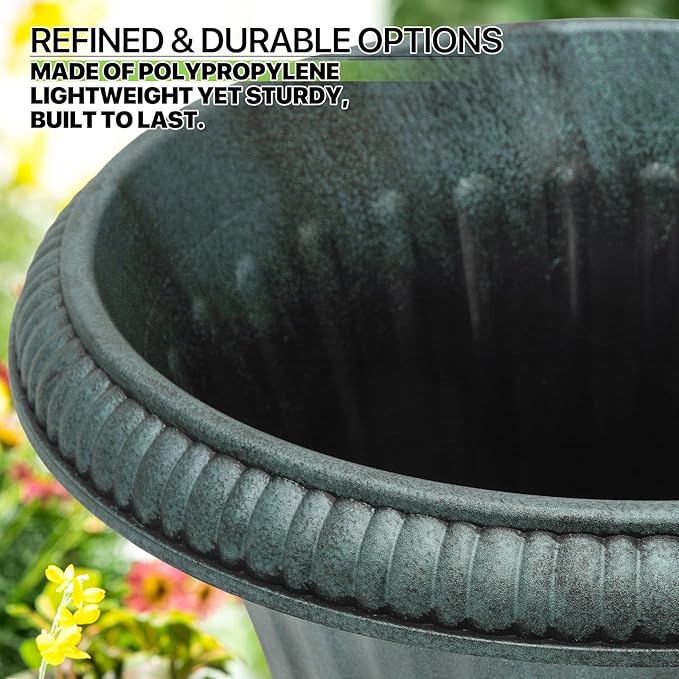 Magshion 20" Urn Planter for Outdoor and Indoor Plants, Large Decorative Front - Image 6