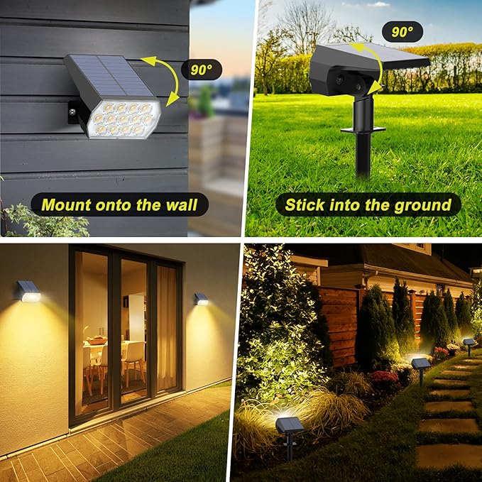 Solar Spot Lights Outdoor 8 Pack, IP65 Waterproof Solar Landscape Spotlights - Image 4