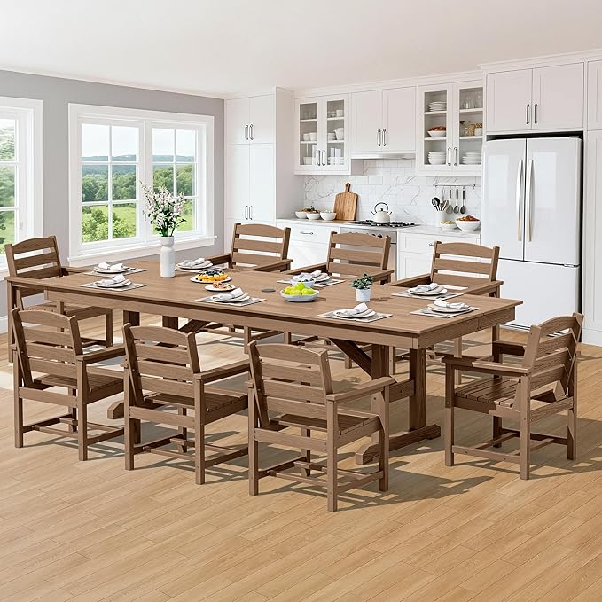 SERWALL 9 Piece Outdoor Dining Set - Image 9