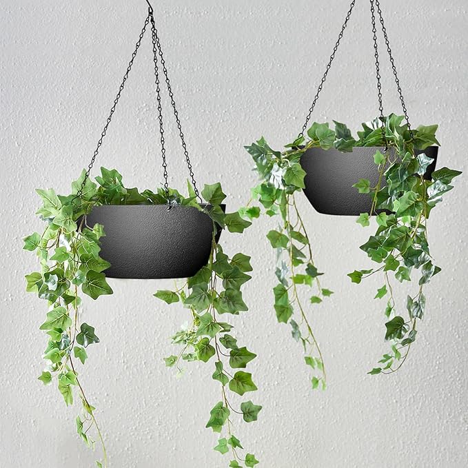 WOUSIWER 13 inch 2Pack Large Hanging Planters - Image 3