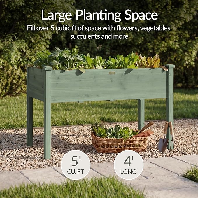 Best Choice Products 48x24x30in Raised Garden Bed, Elevated Wood Planter Box - Image 3