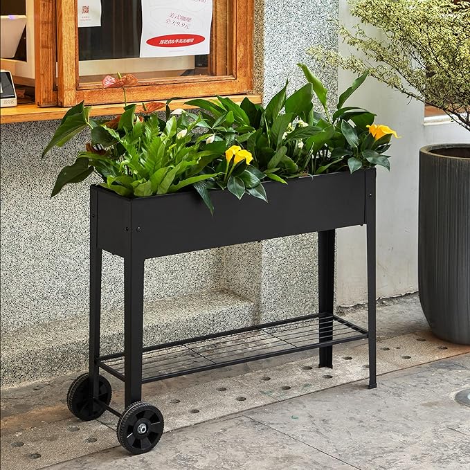 Piksedo Raised Garden Bed, Elevated Planter Metal Plant Box - Image 6