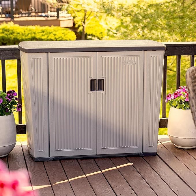Suncast 130-Gallon Backyard Oasis Basic Unit Lockable Outdoor Storage Cabinet - Image 7