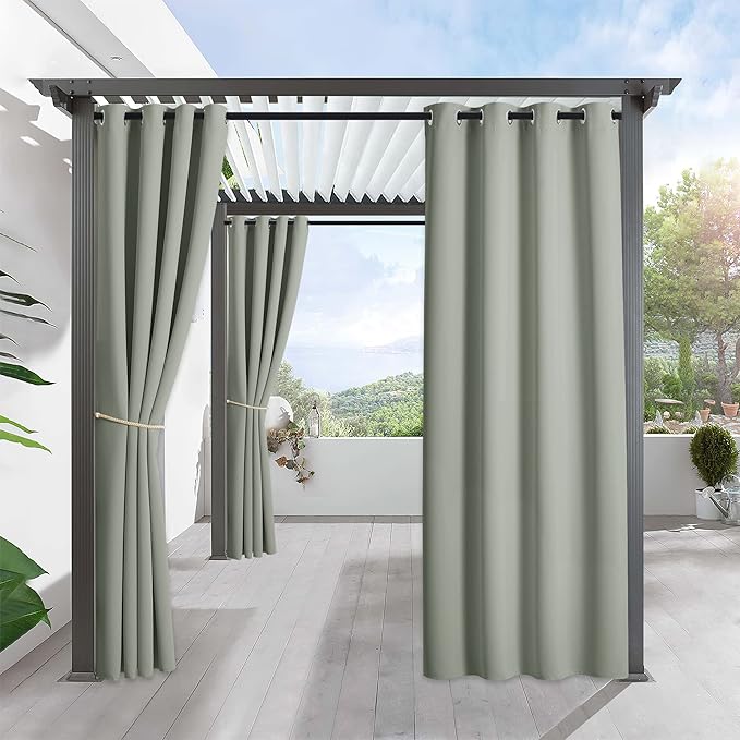 RYB HOME Outdoor Curtains for Patio Waterproof Block Sunlight Thermal Insulated by RYBHOME