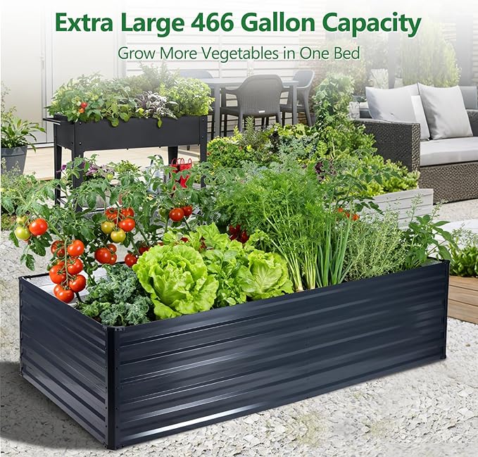Galvalume Raised Garden Bed 8x4x1.95FT–3X Rust Resistant Aluminum-Zinc Steel - Image 7
