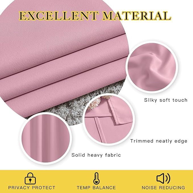 NICETOWN Blackout Curtain Drape 72 inch Long - Image 2
