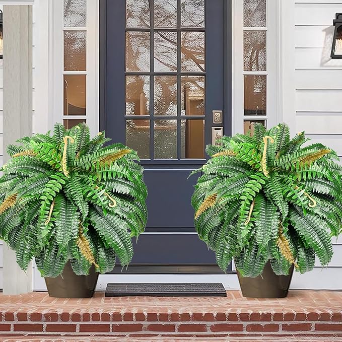 Set of 2 Large Autumn 88 Leaves Artificial Ferns by FAJUNZH