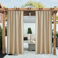 NICETOWN 2 Panels Outdoor Patio Curtains Windproof & Waterproof, Top & Bottom by NICETOWN
