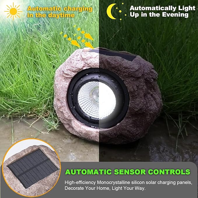 Solar Rock Lights Outdoor Garden Waterproof - Image 3