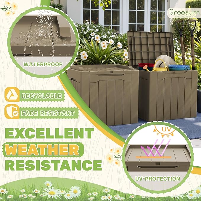 Greesum 31 Gallon Deck Box for Outside, All Weather Outdoor Storage Boxes for - Image 5