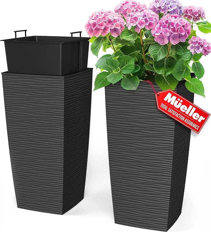 Mueller Janska M-Resin Heavy Duty Tall Planter, Indoor/Outdoor Grande Plant - Image 9