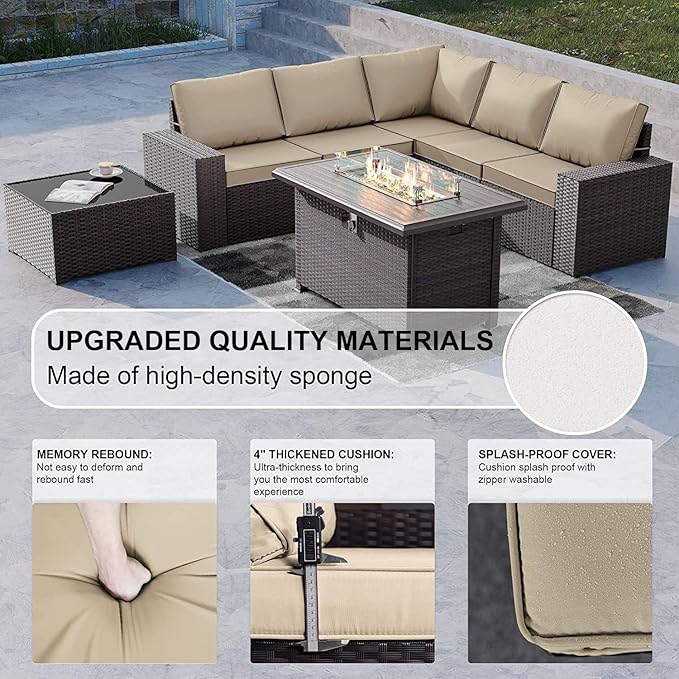 Kullavik 7 Pieces Outdoor Patio Furniture Set - Image 5