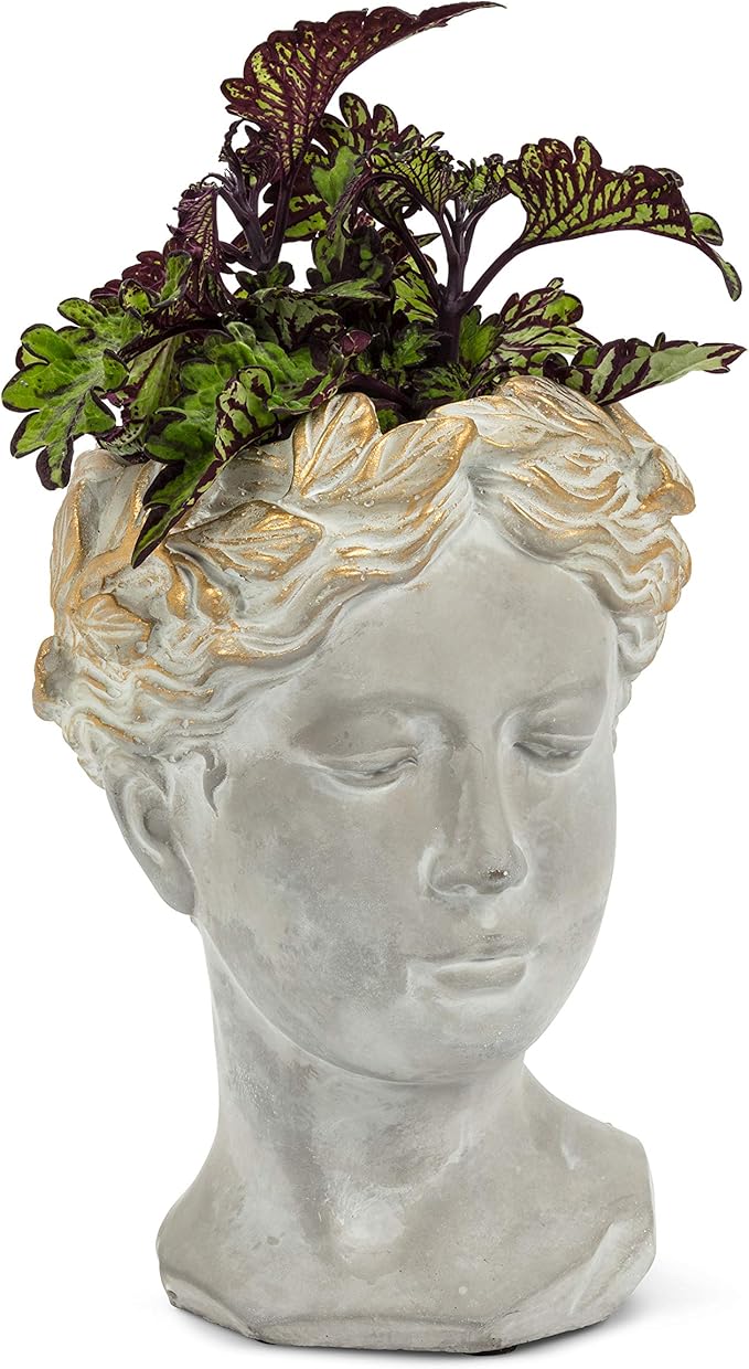 Abbott Collection Aphrodite Head Planter – Small Indoor and Outdoor Planter - Image 2
