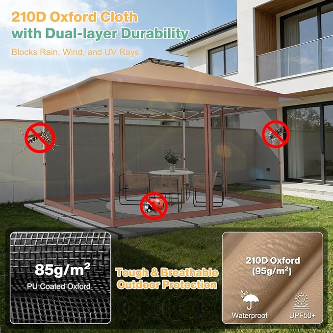 C0BIZI Gazebo 10x15 Pop up Canopy, Gazebos on Clearance-Canopy Tent - Image 6