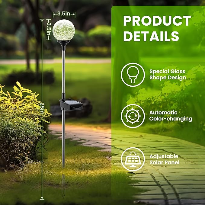 GIGALUMI Solar Garden Lights 3 Pack, Outdoor Solar Lights - Image 6