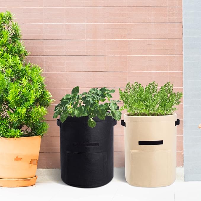 4 Pack Potato Growing Bag with Flap 10 Gallon Planter Pots with Handles and - Image 8