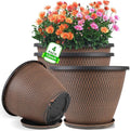 12 inch Pots for Plants, 4 Pack Large Outdoor Planter Pot by Svxtoby