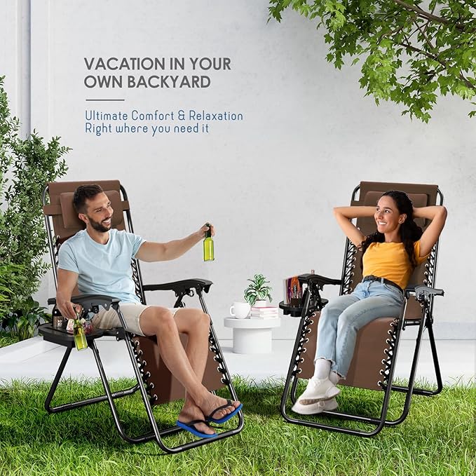 Nestl Zero Gravity Chairs, Portable Patio Lounge Chair Outdoor - Image 9