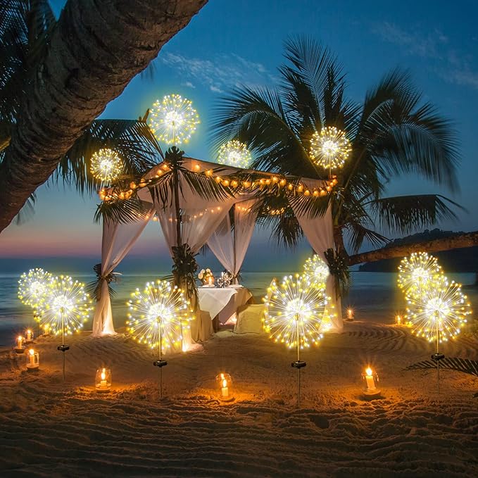 JJGoo Solar Firework Lights, 2 Pack 120 LEDs 2 Lighting Modes Solar Garden - Image 9