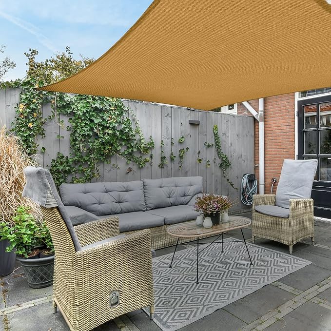 AsterOutdoor Sun Shade Sail Rectangle 16' x 16' UV Block Canopy - Image 8
