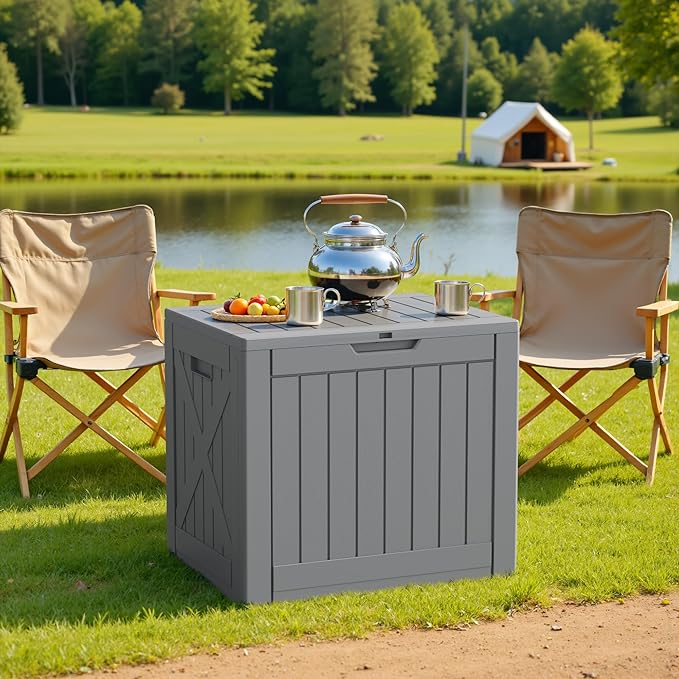 Patiowell 43 Gallon Resin Deck Box, Outdoor Storage Box - Image 6