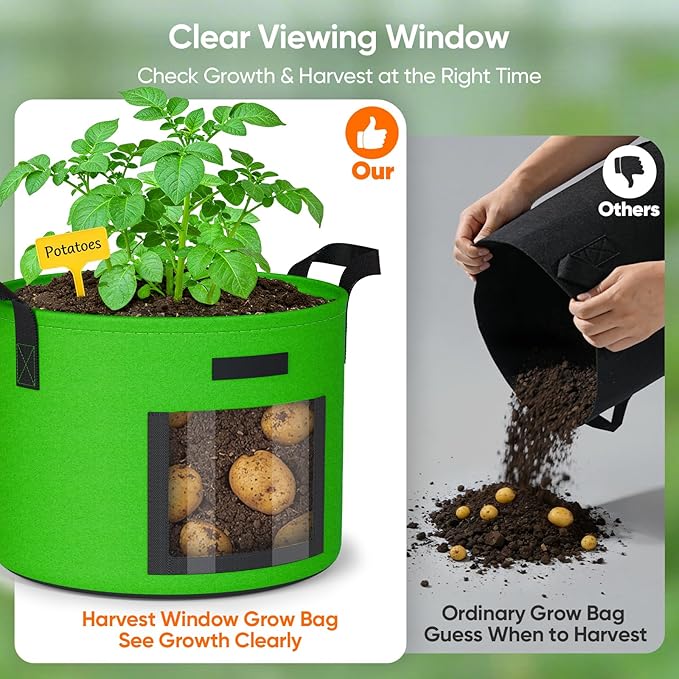 20 Gallon Potato Grow Bags: Set of 5 Colorful Gardening Supplies Fabric Pots - Image 4