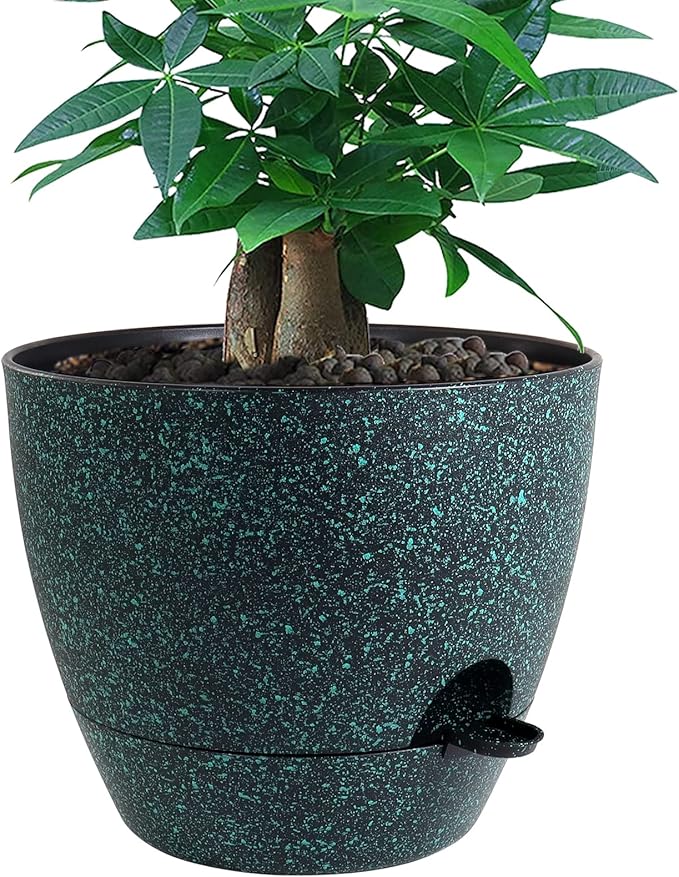 12 inch Large Self Watering Pots, Plastic Planters by UOUZ