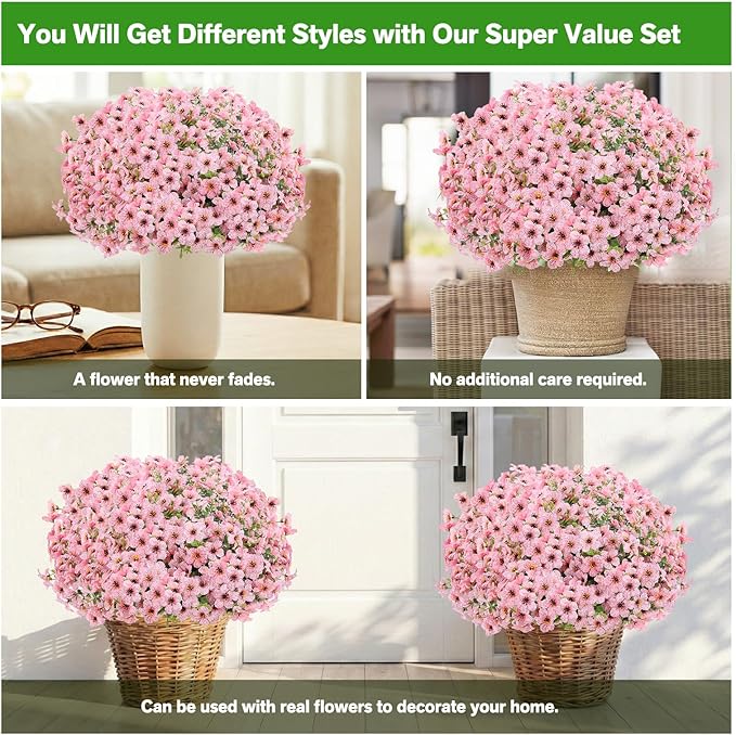 Artificial Flowers for Outdoor Indoor, Silk Flowers No Fade Fake Plastic - Image 5