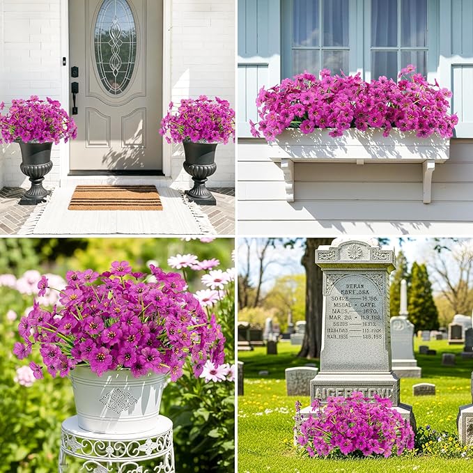 MACTING Artificial Flowers for Outdoors Fake Flowers UV Resistant No Fade Faux - Image 2