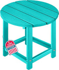 LZRS Round Adirondack Patio Side Table End Table, Outdoor Side Tables by LZRSPET