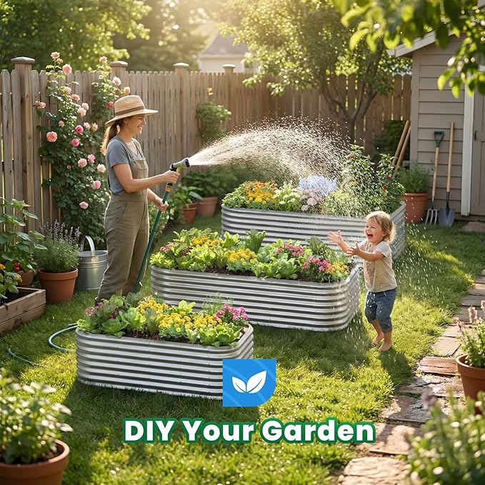 Quictent Raised Garden Bed Kit Oval Galvanized Metal Planter Box Tall - Image 6