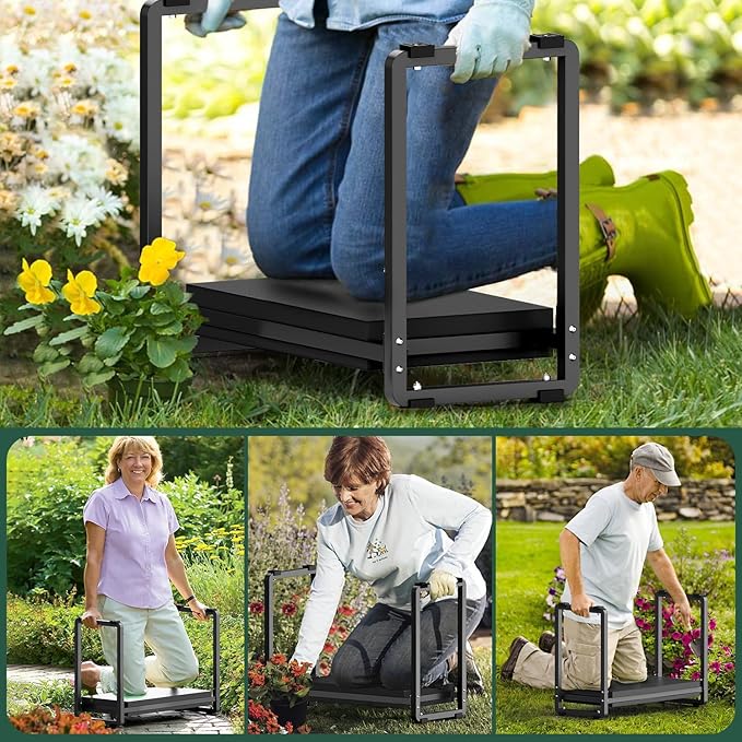 FLINTER 10.2" Wider Garden Kneeler and Seat, Heavy Duty Thick Gardening Bench - Image 3