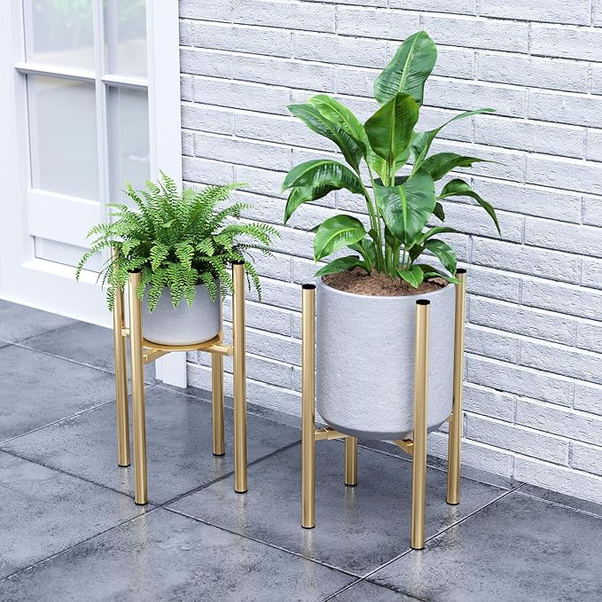 Plant Stand Indoor for 2 Height Options, Mid Century Modern Outdoor Planter - Image 2