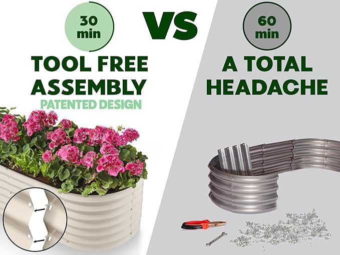 9-in-1 Galvanized Steel Raised Garden Bed // 8×2×1.5 ft Modular Planter - Image 6