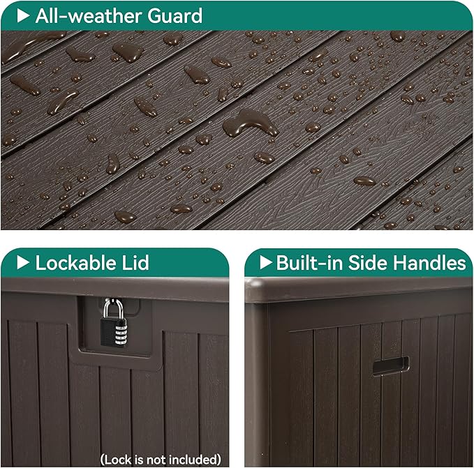 YITAHOME XXL 230 Gallon Large Deck Box, Outdoor Storage - Image 7