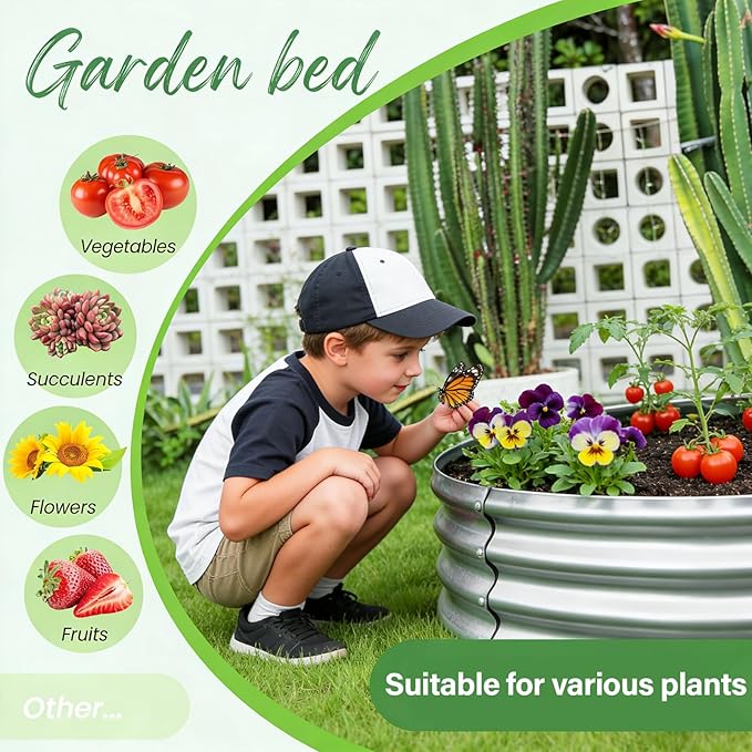 Round Galvanized Raised Garden Bed Kit, Round Galvanized Planter - Image 5