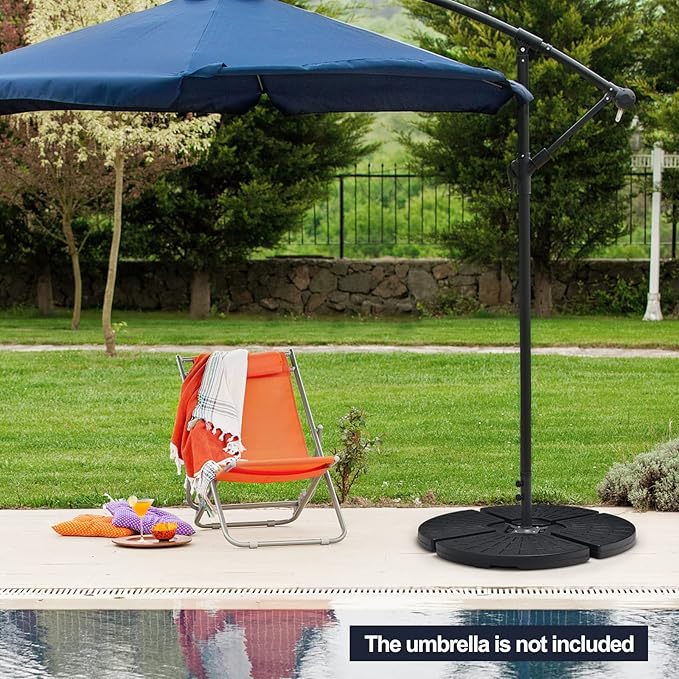 Tangkula 4 Pieces 185lbs Cantilever Offset Patio Umbrella Base, Water & Sand - Image 2