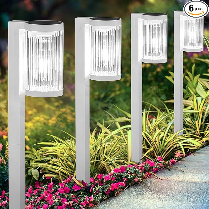 Solar Pathway Lights Outdoor, 6 Pack Upgraded Outdoor Solar Lights by ELECLINK