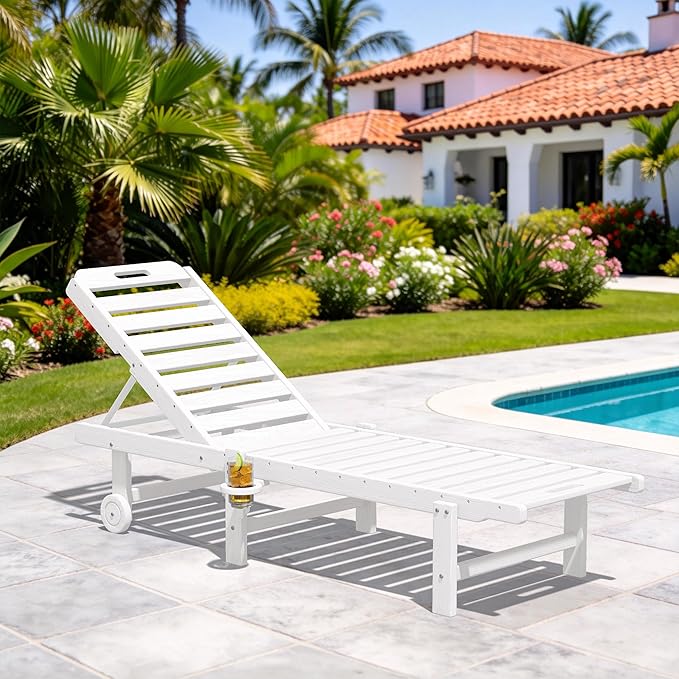 SERWALL Outdoor Chaise Lounge Chair, Pool Lounge Chair - Image 2