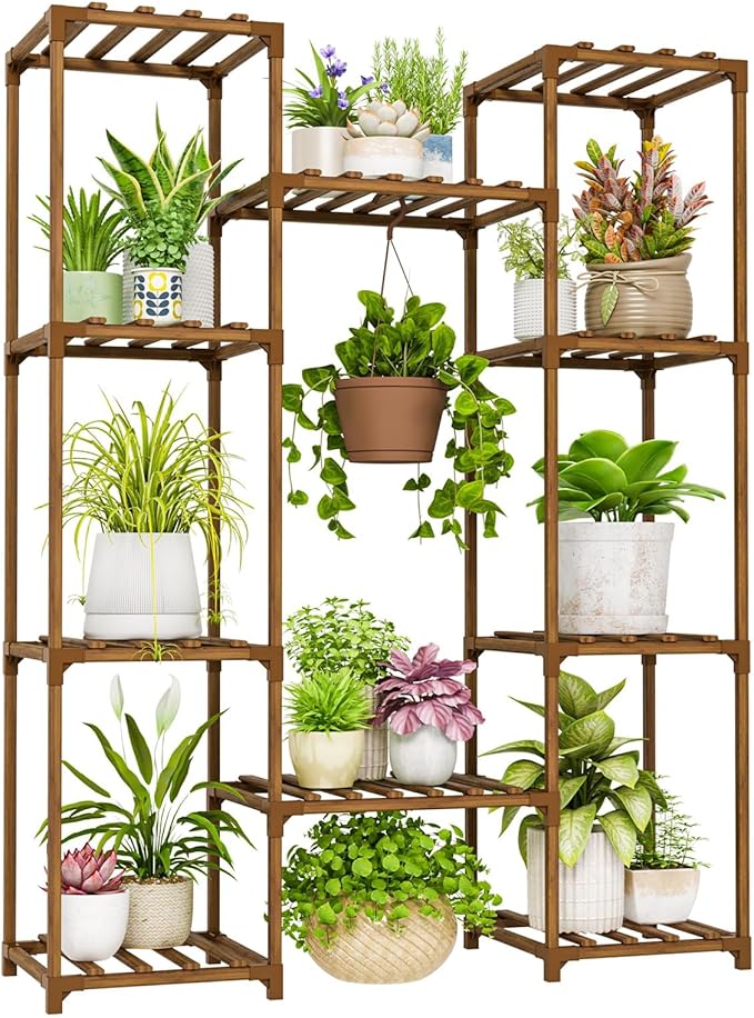 Bamworld Plant Stand Indoor Outdoor Hanging Shelf by Bamworld