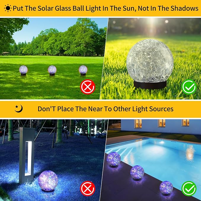 Solar Globe Lights Outdoor Waterproof-Solar Balls - Image 2