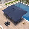 PURPLE LEAF 9' X 11.5' Patio Umbrella Outdoor Cantilever Rectangle Umbrella by PURPLELEAF