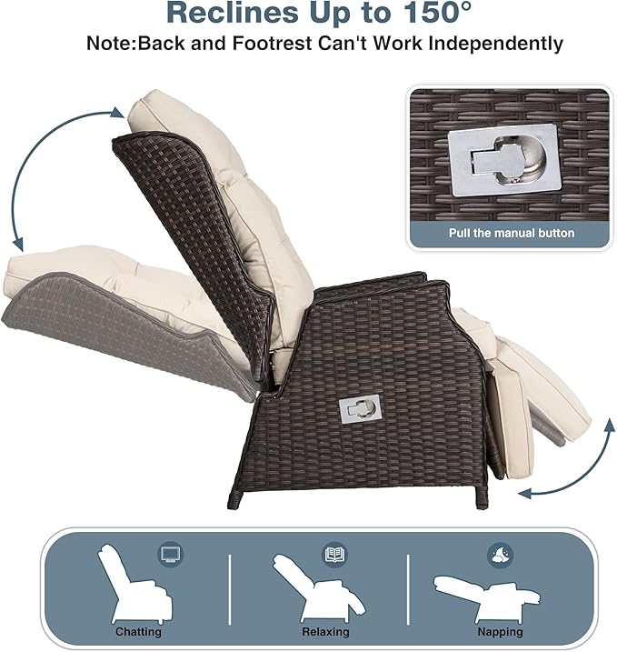 Outdoor Indoor Wicker Recliner - Image 3