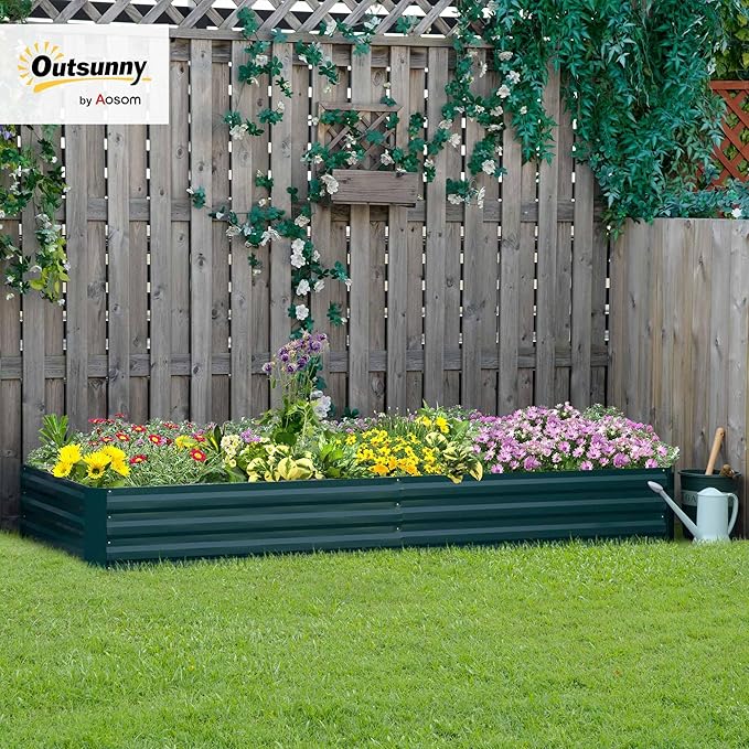 Outsunny Galvanized Raised Garden Bed, - Image 2