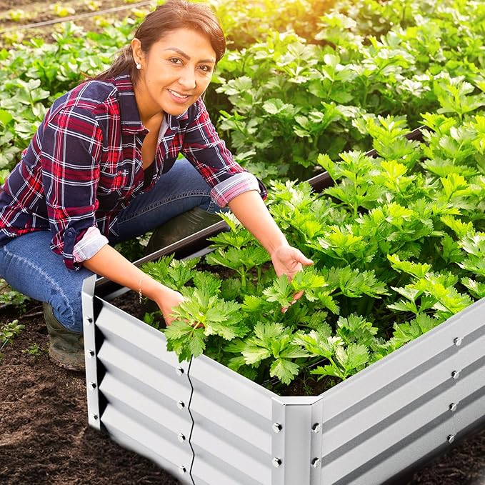 Highpro Galvanized Raised Garden Bed Kit, 4×2×1ft Planter Box - Image 7