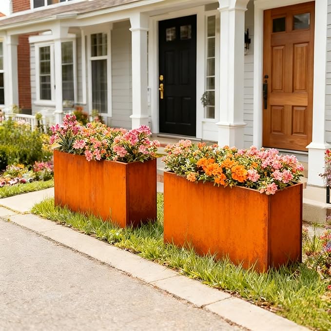Corten Steel Outdoor Planter Box 32" x 15" x 24" - Image 7