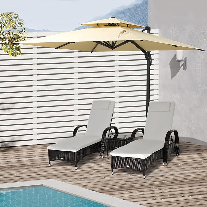 Outsunny 10ft Offset Patio Umbrella, Hanging Cantilever Umbrella, Square Shape - Image 2